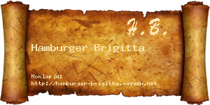 Hamburger Brigitta névjegykártya